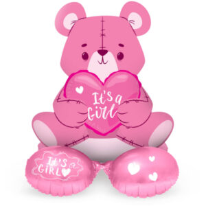 Balónek AirLoonz It´s a girl medvěd růžový 61 cm ALBI