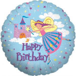 Balónek foliový Happy Birthday víla s korunkou ALBI