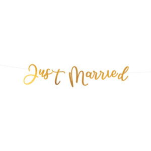 Banner "Just Married" svatba zlatá 91.5 cm ALBI