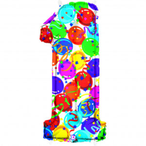 Balónek fóliový 102 cm číslo 01 barevný Albi