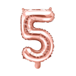 Balónek fóliový 35 cm rose gold číslo 5 Albi