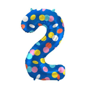 Balónek fóliový 86 cm barevné puntíky číslo 2 Albi