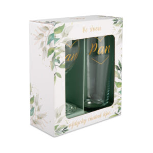 Svatební sada - Vinná sklenice a půllitr Albi