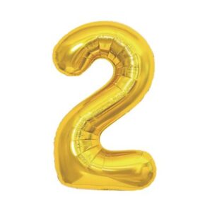 Balónek fóliový 85 cm zlatý číslo 2 Albi