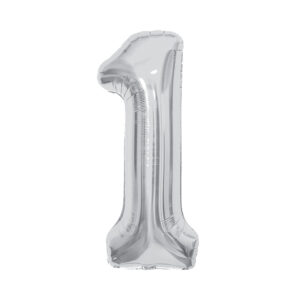 Balónek fóliový 85 cm stříbrný číslo 1 Albi