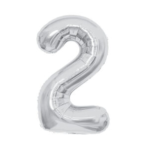 Balónek fóliový 85 cm stříbrný číslo 2 Albi