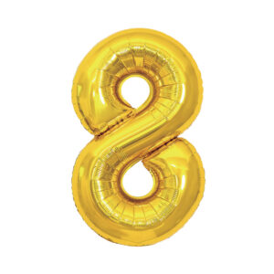 Balónek fóliový 85 cm zlatý číslo 8 Albi