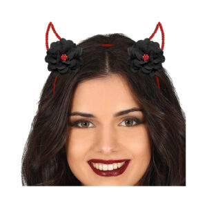 Čelenka Čertovské rohy s květinami Albi