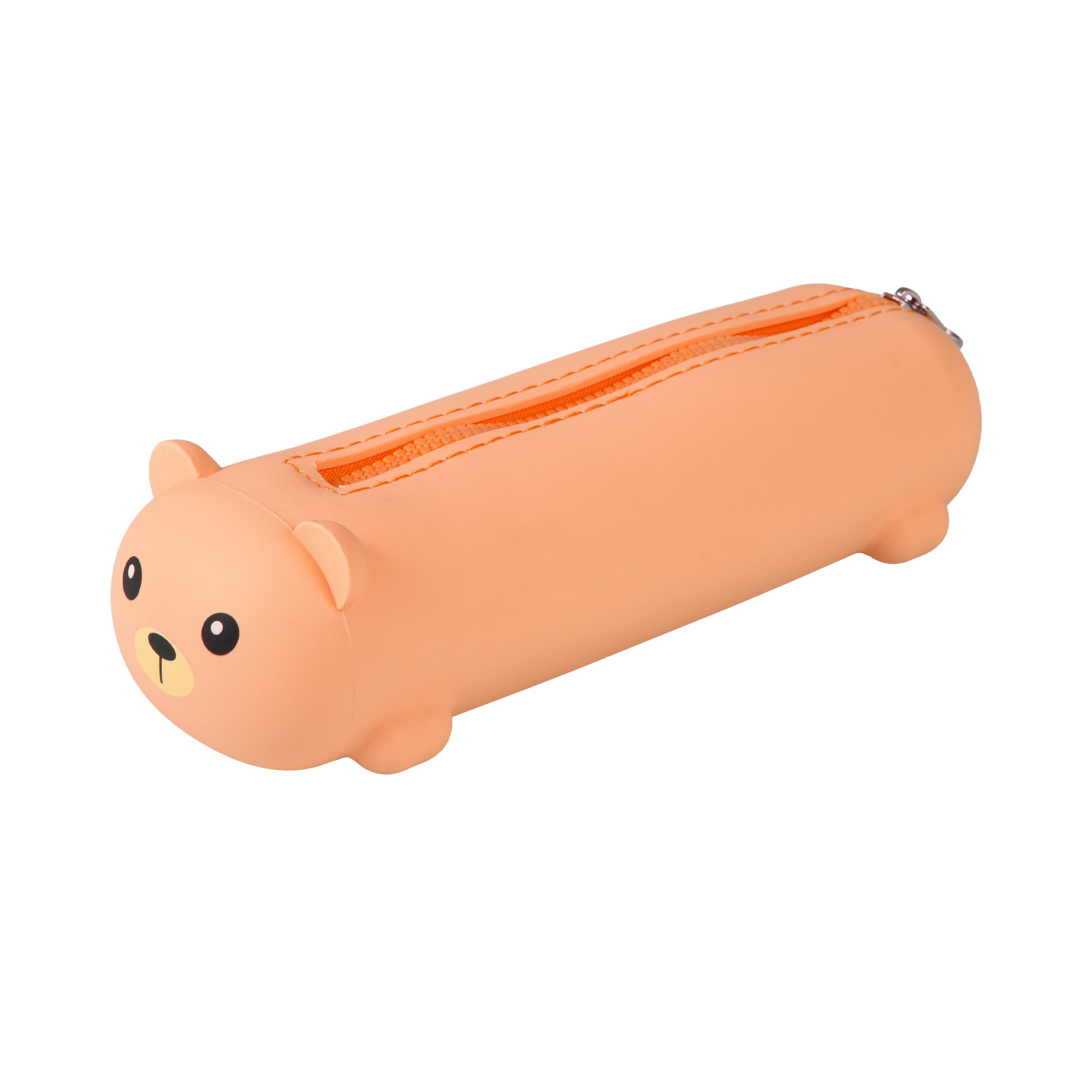 Silikonový penál - Oranžový medvěd Albi