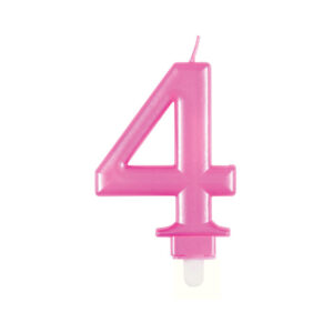 Svíčka dortová růžová číslo 4 Albi