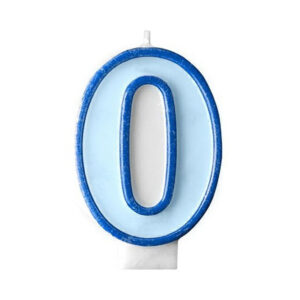 Svíčka dortová tm. modrý okraj číslo 0 Albi