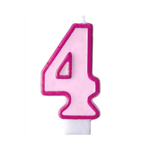 Svíčka dortová tm. růžový okraj číslo 4 Albi