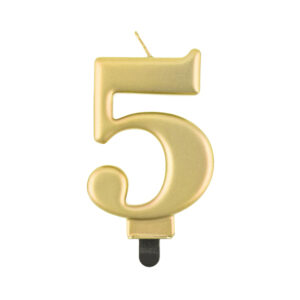 Svíčka dortová zlatá číslo 5 Albi