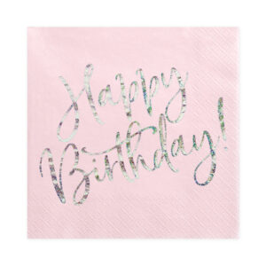 Ubrousky Happy Birthday! světle růžové 20 ks Albi