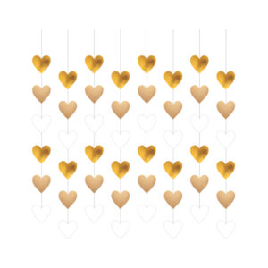 Závěsná srdíčka zlatá 8 ks Albi