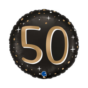 Balónek fóliový Jubileum 50 let černo-zlatý Albi