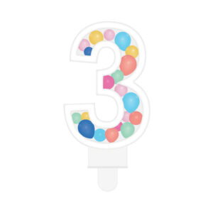 Svíčka dortová barevné lentilky číslo 3 Albi