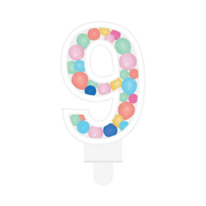 Svíčka dortová barevné lentilky číslo 9 Albi