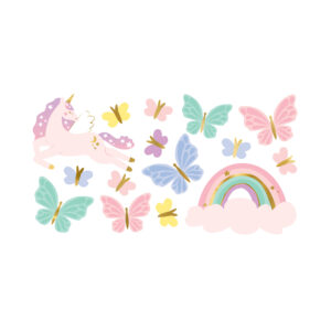 Tetování Jednorožec s motýlky 15 ks Albi