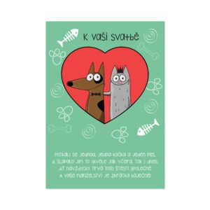 Hrací svatební přání - Pes a kočka Albi