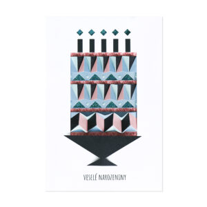 Luxusní narozeninové přání - Origami dort Albi