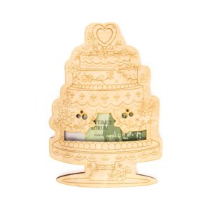 Svatební dřevěná kapsa na peníze - Dort Albi