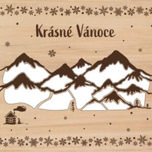 Velká dřevěná kapsa na peníze - Hory Albi