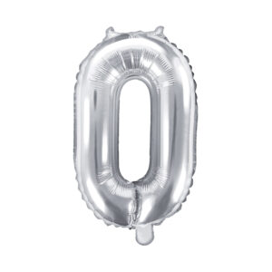 Balónek fóliový 35 cm stříbrný číslo 0 Albi