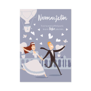 Svatební hrací přání - Běžící novomanželé Albi