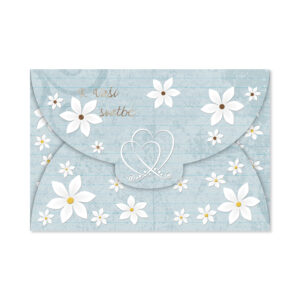 Svatební přání - Obálka s bílými kvítky Albi