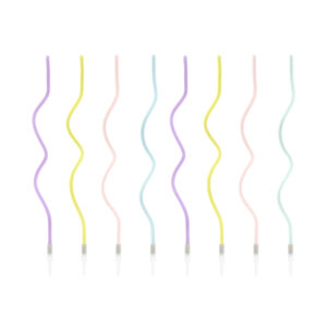 Svíčky dortové úzké spirály pastelové 8 ks Albi