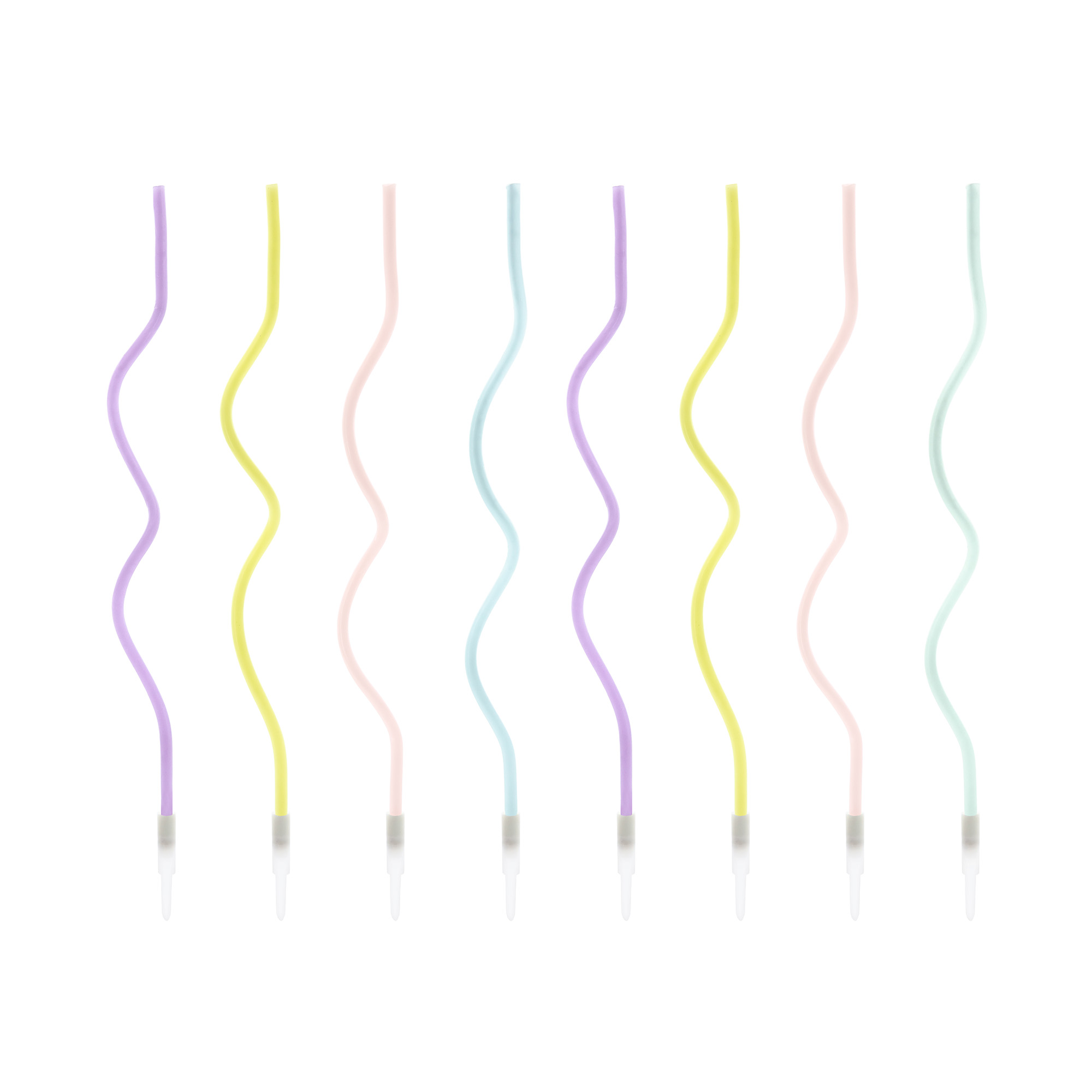 Svíčky dortové úzké spirály pastelové 8 ks Albi