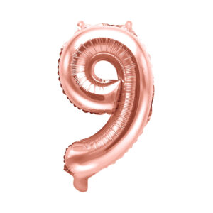 Balónek fóliový 35 cm rose gold číslo 9