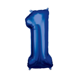 Balónek fóliový 88 cm modrý číslo 1