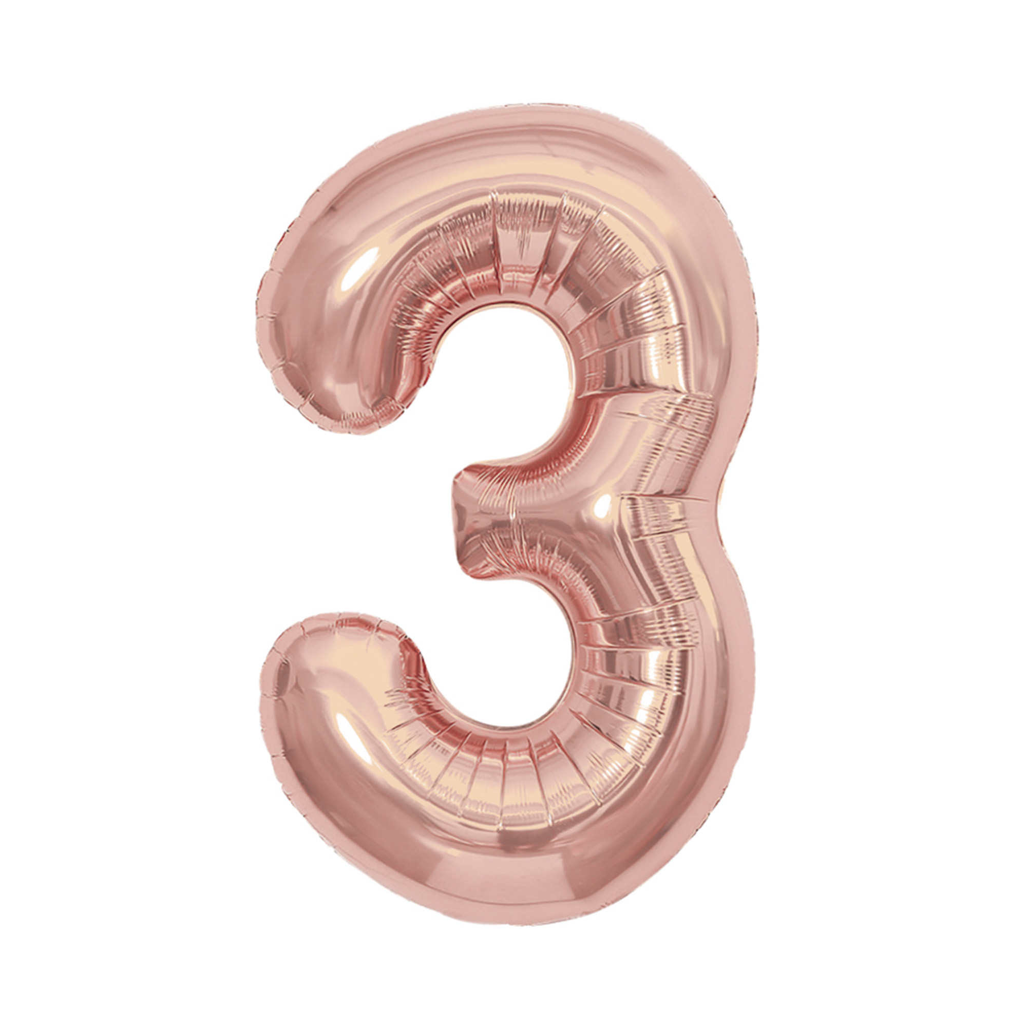 Balónek fóliový 85 cm rose gold číslo 3 Albi