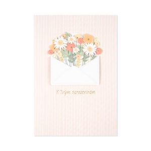 Luxusní přání k narozeninám - Obálka s květy Albi