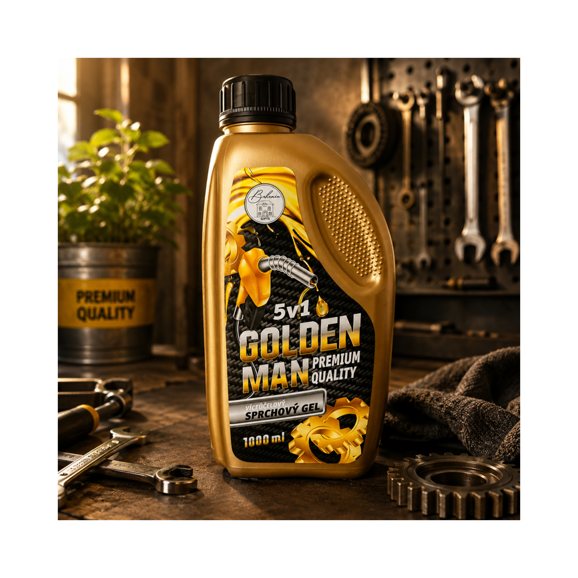 Sprchový gel 5v1 - Golden Man 1000 ml Mediabox - Obrázek 3