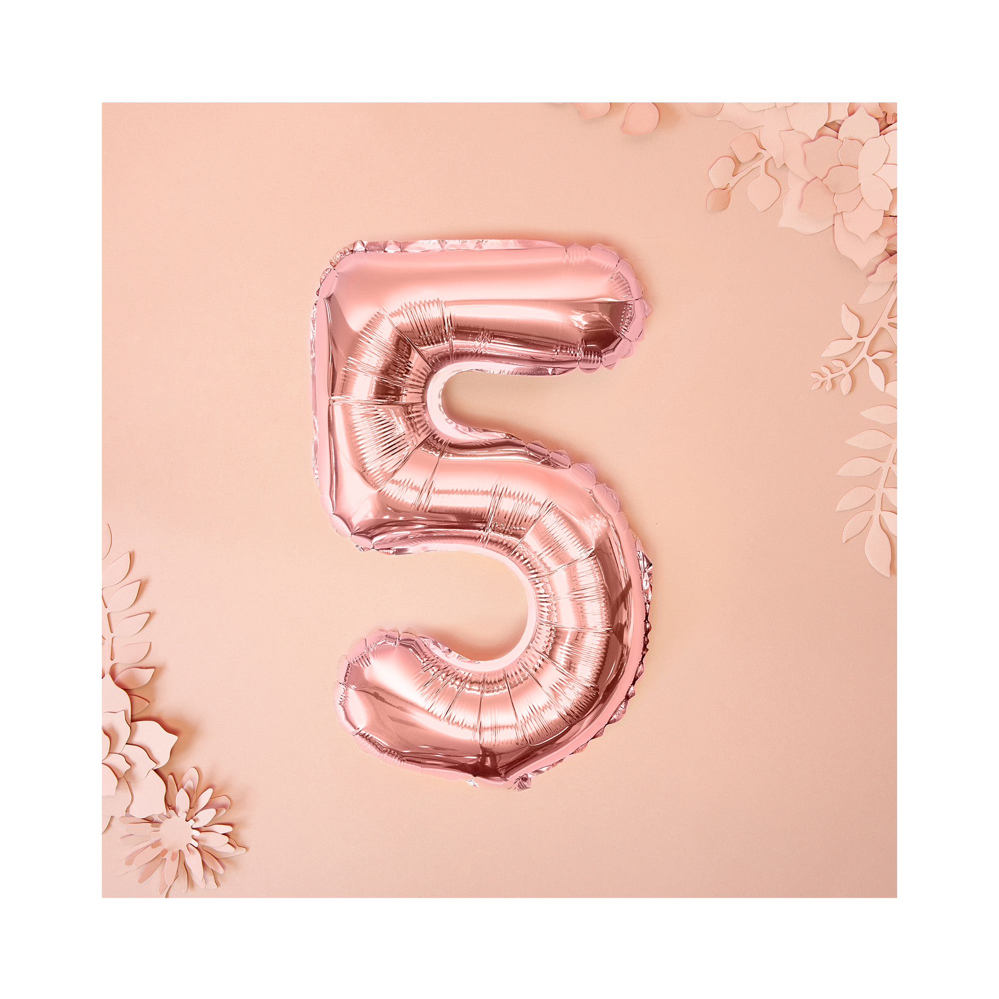 Balónek fóliový 35 cm rose gold číslo 5 Albi - Obrázek 2