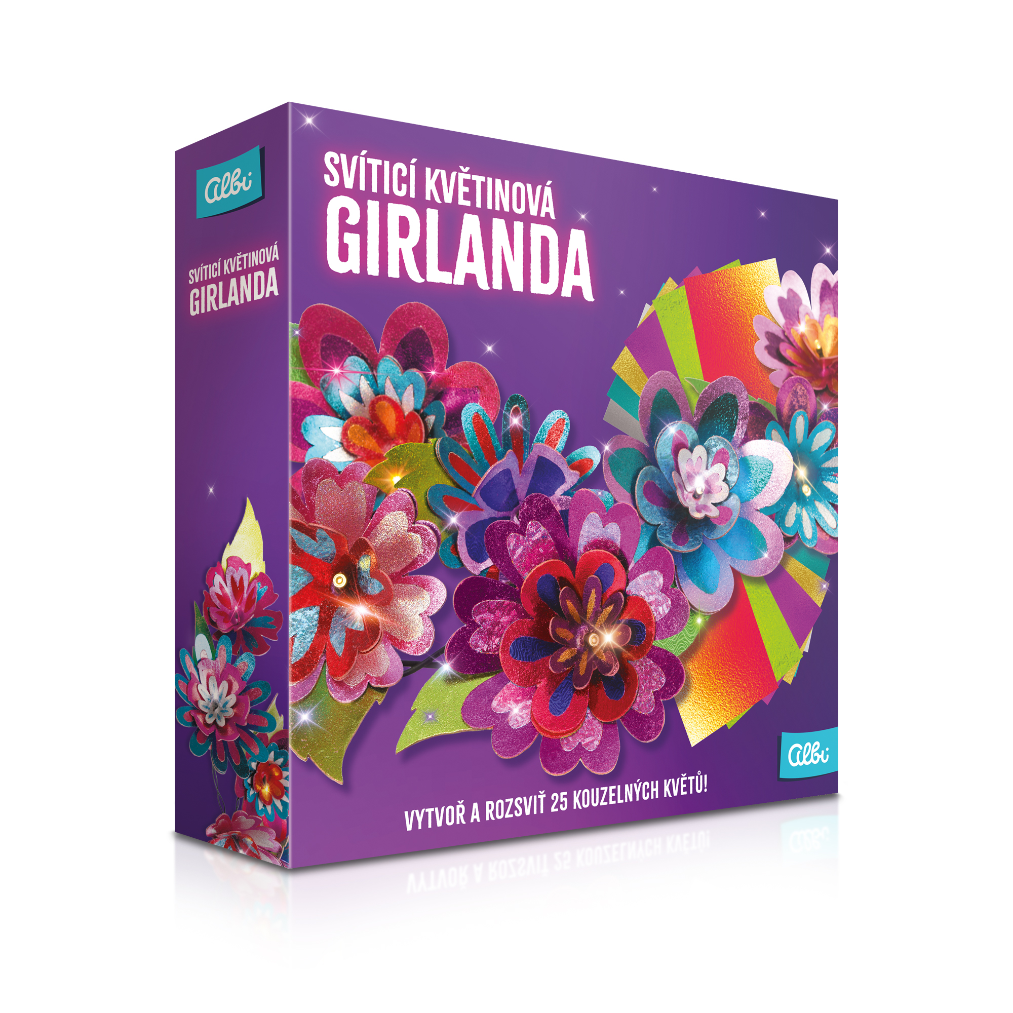 DIY Svíticí květinová girlanda Albi