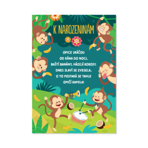 Hrací přání k narozeninám - Opičí kapela Albi